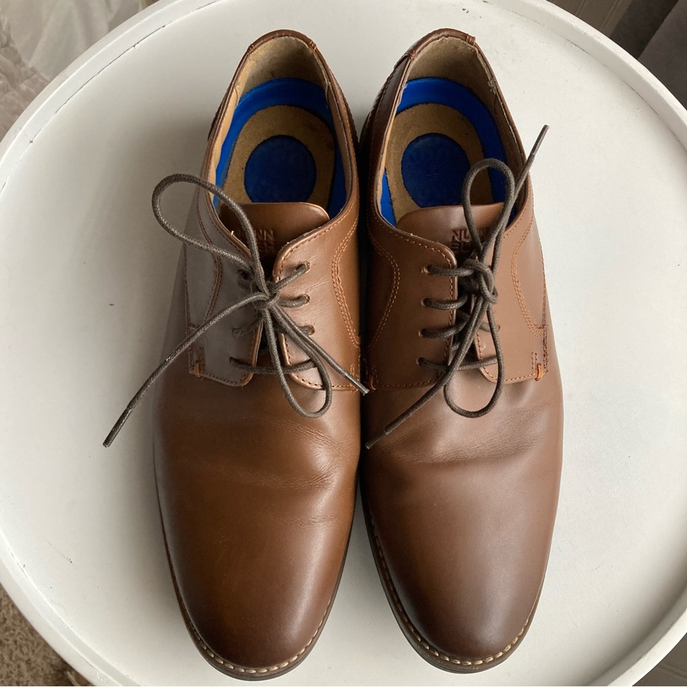 Size 10 M Nunn Bush Men's Westwood Flex Lace Up Oxfords Brown Dress shoes - Picture 2 of 11